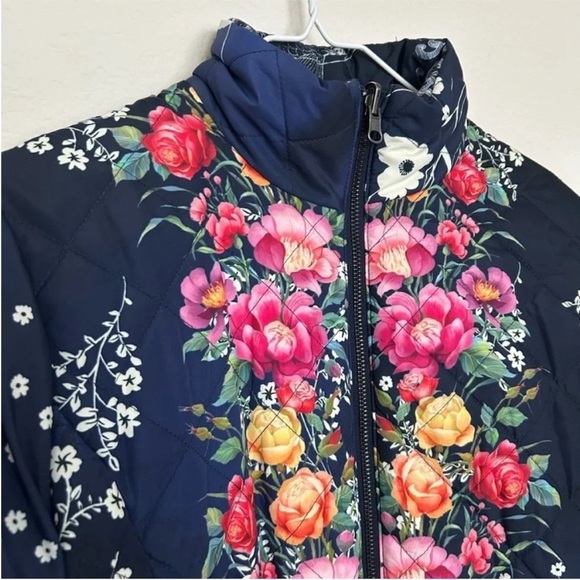 Johnny Was Neutra Reversible Floral Parka Puffer Jacket - Picture 10 of 11